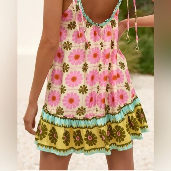 NWT Size XL - By Anthropologie Short-Sleeve Mesh Midi Dress - Picture 6 of 11